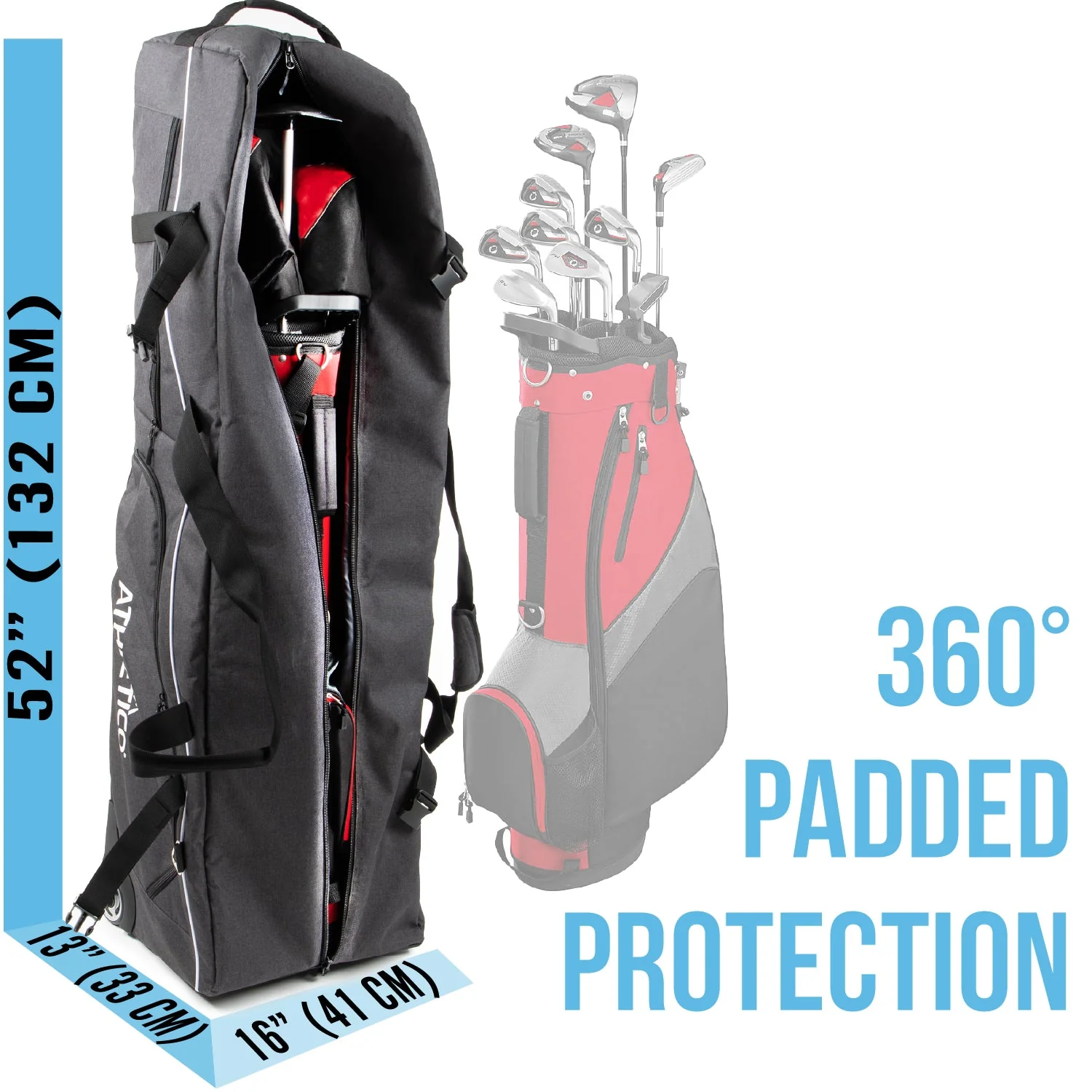 Athletico Ace Wheeled Golf Padded Travel Bag - Image 5